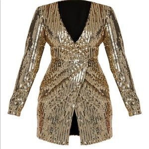 PLT Gold Sequin Dress